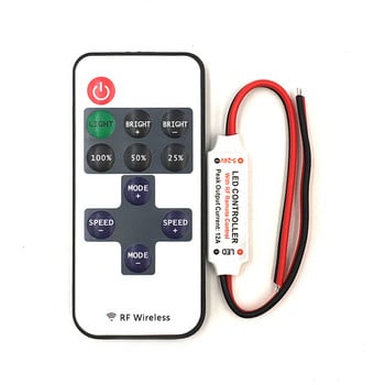 Τηλεχειριστήριο LED Strip Light 5V 12V 24V Wireless RF Dimmer 11Key for LED Tape Lamp Dimming DC Wire Head Remote Regulator