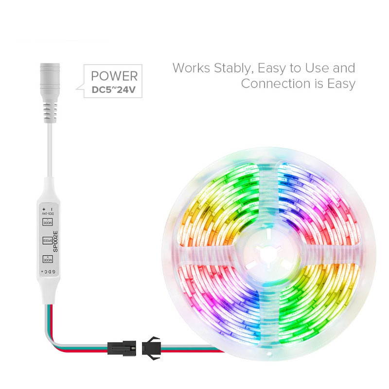 DC5V-24V WS2812B WS2811 LED Strip Light Controller USB 3 πλήκτρα για Pixel LED Strip Light SP002E SK6812 COB SMD Tape Lights Dimmer