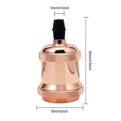 Hcnew Vintage Edison Soclu de bază E27 E26 Aluminiu Bronz Auriu Suport lampă Retro Corpuri de iluminat Suport lampă suspendat Decor pentru casă