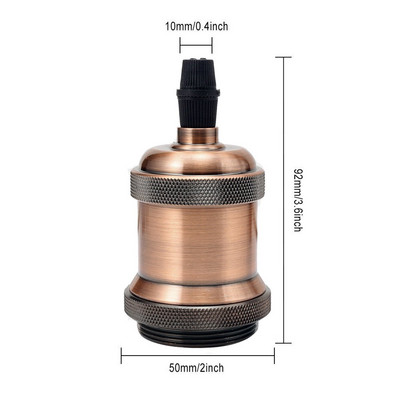 Hcnew Vintage Edison Soclu de bază E27 E26 Aluminiu Bronz Auriu Suport lampă Retro Corpuri de iluminat Suport lampă suspendat Decor pentru casă
