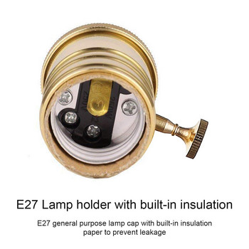 6 цвята ретро меден DIY фасунга с превключвател E26 E27 Едисон Винтидж осветителни тела Винт гнездо Античен месинг държач на лампа