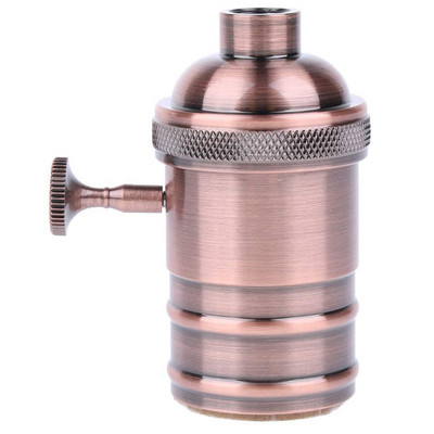 6 spalvų retro varinis „pasidaryk pats“ lempos laikiklis su jungikliu E26 E27 „Edison Vintage“ apšvietimo varžto lizdas, antikvarinis žalvarinis lempos laikiklio tvirtinimas