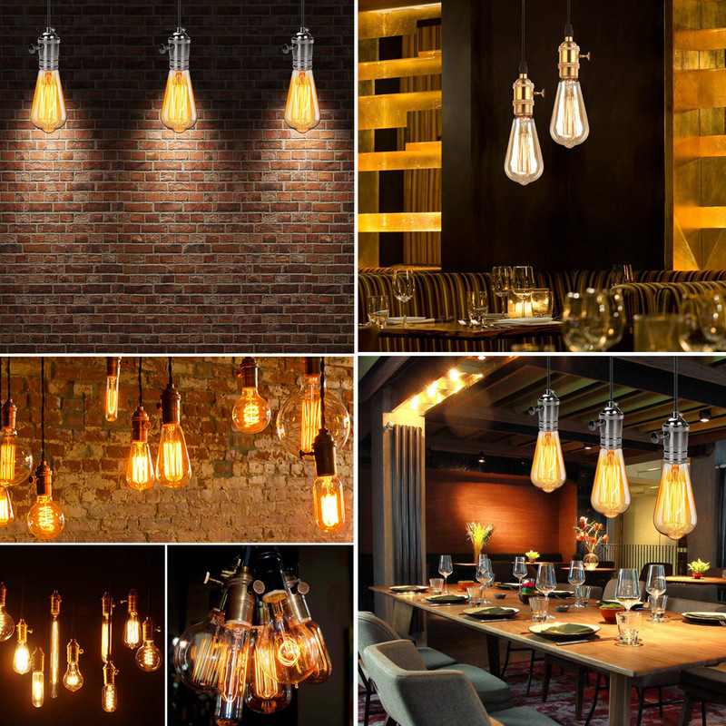 6 spalvų retro varinis „pasidaryk pats“ lempos laikiklis su jungikliu E26 E27 „Edison Vintage“ apšvietimo varžto lizdas, antikvarinis žalvarinis lempos laikiklio tvirtinimas