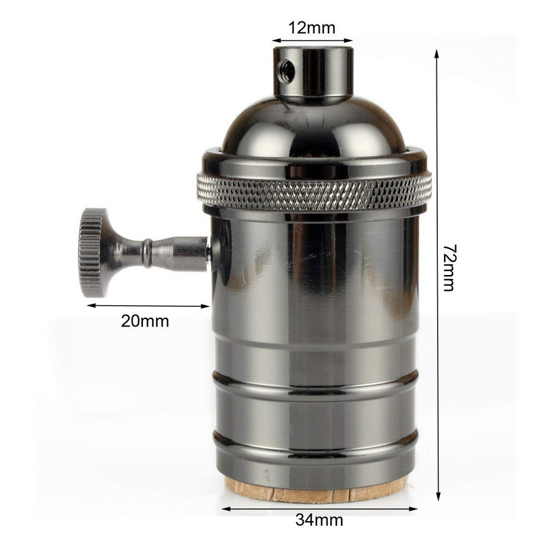 6 spalvų retro varinis „pasidaryk pats“ lempos laikiklis su jungikliu E26 E27 „Edison Vintage“ apšvietimo varžto lizdas, antikvarinis žalvarinis lempos laikiklio tvirtinimas