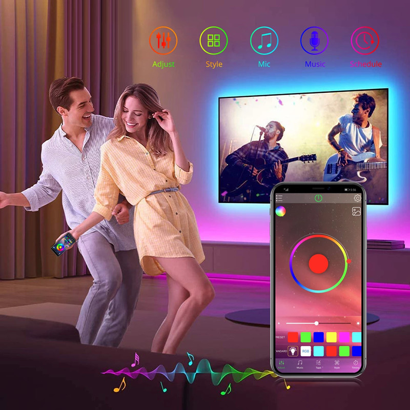 Mini RGB Bluetoothiga ühilduv kontroller Muusika LED-valgusriba Smart APP juhtseade 3528 5050 COB RGB lindile USB DC 5V 12V 24V