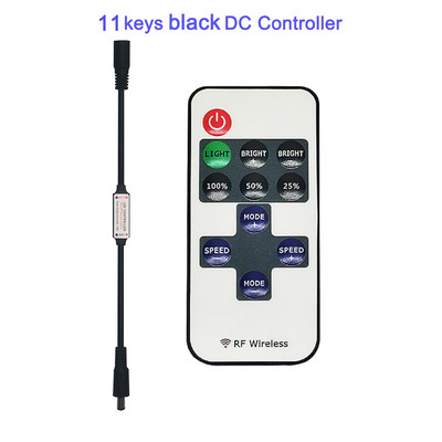 DC5-24V mini-alalisvoolujuhe 9 võtmega dimmeri LED-kontroller koos juhtmeta raadiosagedusliku kaugjuhtimispuldiga mudelile 5050 5730 2835, ühevärviline valgusriba, neoontoru