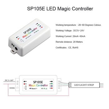 SP108E wifi WS2811 WS2812B Led Music Controller SP107E SK6812 SP105E Bluetooth APA102 SP110E WS2801 Pixels Led Strip DC5-24V