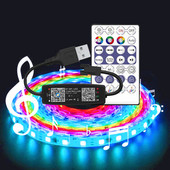 WS2812B SK6812 WS2811 Адресируема LED лента контролер за осветление Bluetooth музика с микрофон дистанционно приложение за стая на открито DC5-24V