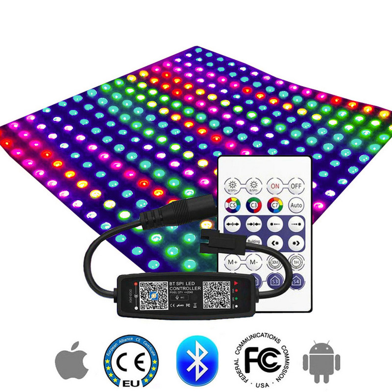 WS2812B SK6812 WS2811 Адресируема LED лента контролер за осветление Bluetooth музика с микрофон дистанционно приложение за стая на открито DC5-24V