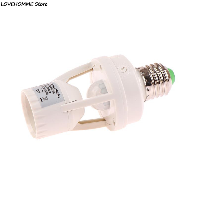 Priză 100-240V Convertor E27 PIR Senzor de mișcare Baza lămpii Adaptor comutator inteligent pentru garaj Subsol Verandă Depozitare