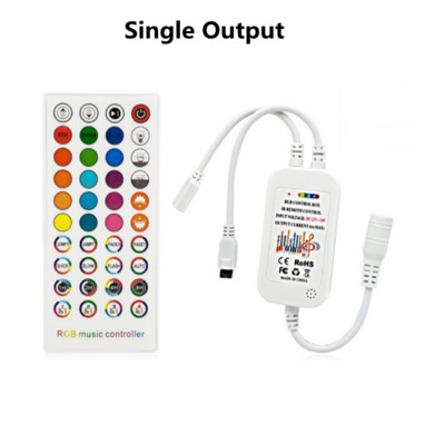 DC 12V 24V LED RGB muzikos valdiklis su 40 klavišų IR nuotolinio valdymo pulteliu, skirtas 4 kontaktų RGB SMD COB 2835 3528 5050 LED juostiniam apšvietimui