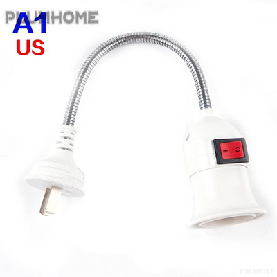 E27 lankstus prailginimo keitiklis LED šviesos lempos lemputės prailginimo adapterio lizdas sieninis lizdas lempos pagrindo laikiklis varžtinis lizdas EU JAV kištukas