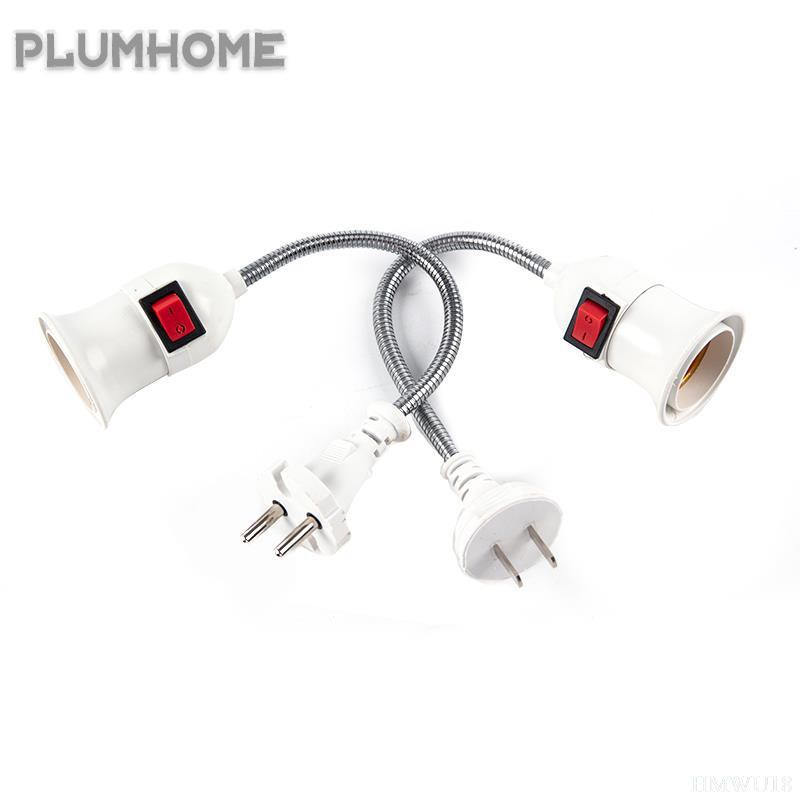 E27 lankstus prailginimo keitiklis LED šviesos lempos lemputės prailginimo adapterio lizdas sieninis lizdas lempos pagrindo laikiklis varžtinis lizdas EU JAV kištukas