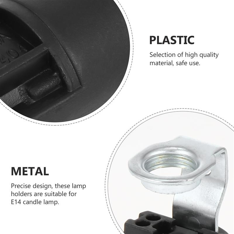 10 gab E14 kronšteina lampas turētājs LED E14 sveču gaismas bāzes kristāla lampas turētājs