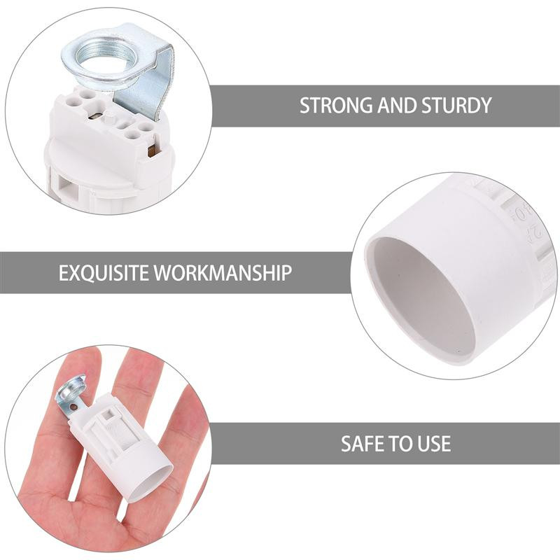 10 gab E14 kronšteina lampas turētājs LED E14 sveču gaismas bāzes kristāla lampas turētājs