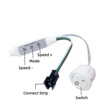 Πίνακας ελεγκτή LED DC5-24V Reflux Pixel Controller για WS2811 Λευκό/Ζεστό λευκό τρεχούμενο νερό που ρέει Φωτιστικό ιπποδρομιών