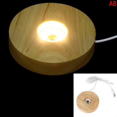 Išmanusis namas Naujas medinis šviesos pagrindas, įkraunamas medinis LED šviesos besisukantis stovas