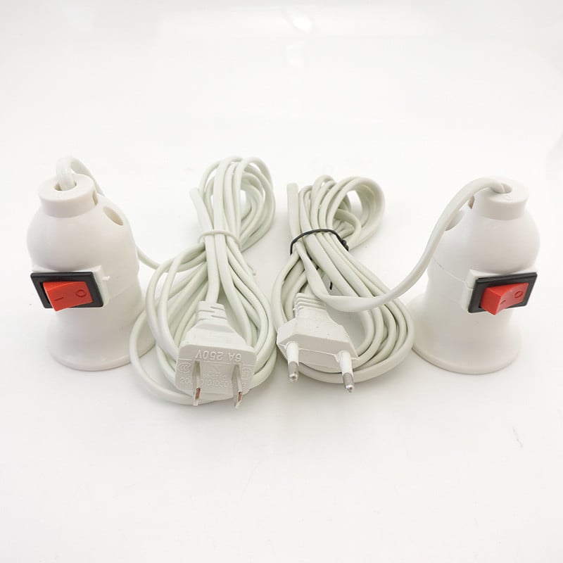 Cablu cablu de alimentare CA de 2,5 m Bază de bec cu LED E27 Suport priză UE US cablu de prelungire a comutatorului pentru bec suspendat