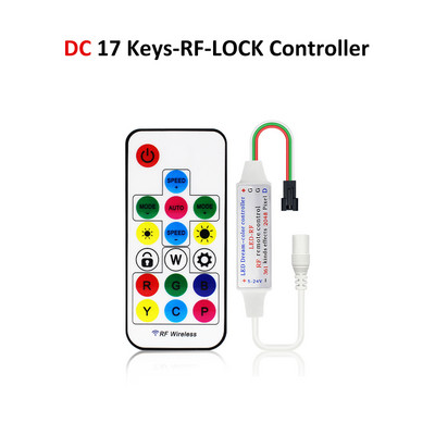 USB RGB LED Controller 2048 Pixel Light Addressable DC5-24V 14 key 17key SPI RGBW Music RF Wireless Remote Control Magic Color