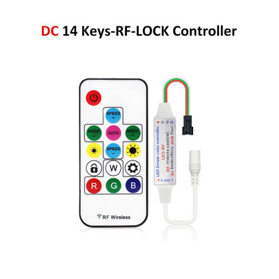 USB RGB LED Controller 2048 Pixel Light Addressable DC5-24V 14 key 17key SPI RGBW Music RF Wireless Remote Control Magic Color