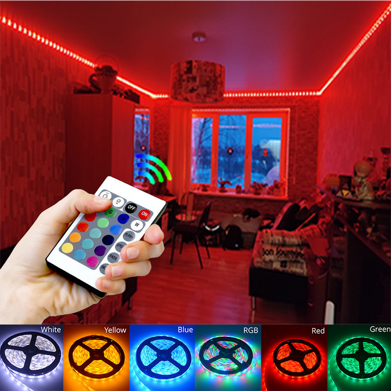 Telecomandă 5-24V USB IR 24 taste fără fir pentru 2835 5050 lumini RGB LED bandă acasă bucătărie living dormitor vacanță