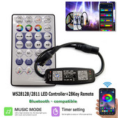 WS2812B LED ovládač Bluetooth – kompatibilný s hudbou pre SK6812 WS2811 WS2812 Pixel LED pásové svetlo APP 28 klávesov diaľkové ovládanie DC5-24V