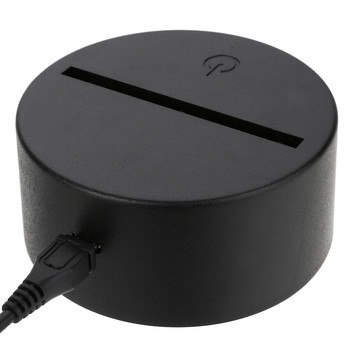 ABS акрил 3D LED нощна лампа Стойка за лампа черна със захранващ адаптер USB кабел+дистанционно управление за коледен подарък за рожден ден