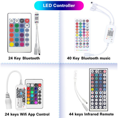 LED IR 24 gomb 44 billentyű vezérlő Bluetooth zene Led vezérlő Dimmer LED fények IR távirányító DC12V RGB karácsonyi LED szalaghoz