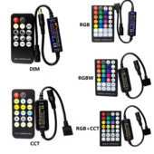 LED Strip Light Controller DC 5V 12V 24V 14 17 21 28 Keys RF Remote DIM CCT RGB RGBW RGB+CCT 2 3 4 5 6 Pin Mini Lamp Tape Dimmer