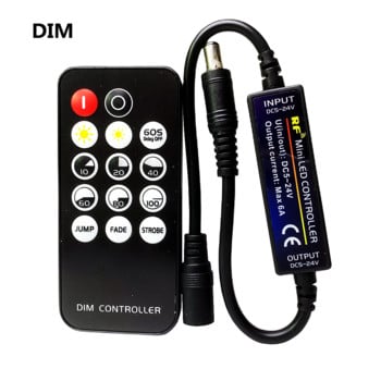 LED Strip Light Controller DC 5V 12V 24V 14 17 21 28 Keys RF Remote DIM CCT RGB RGBW RGB+CCT 2 3 4 5 6 Pin Mini Lamp Tape Dimmer