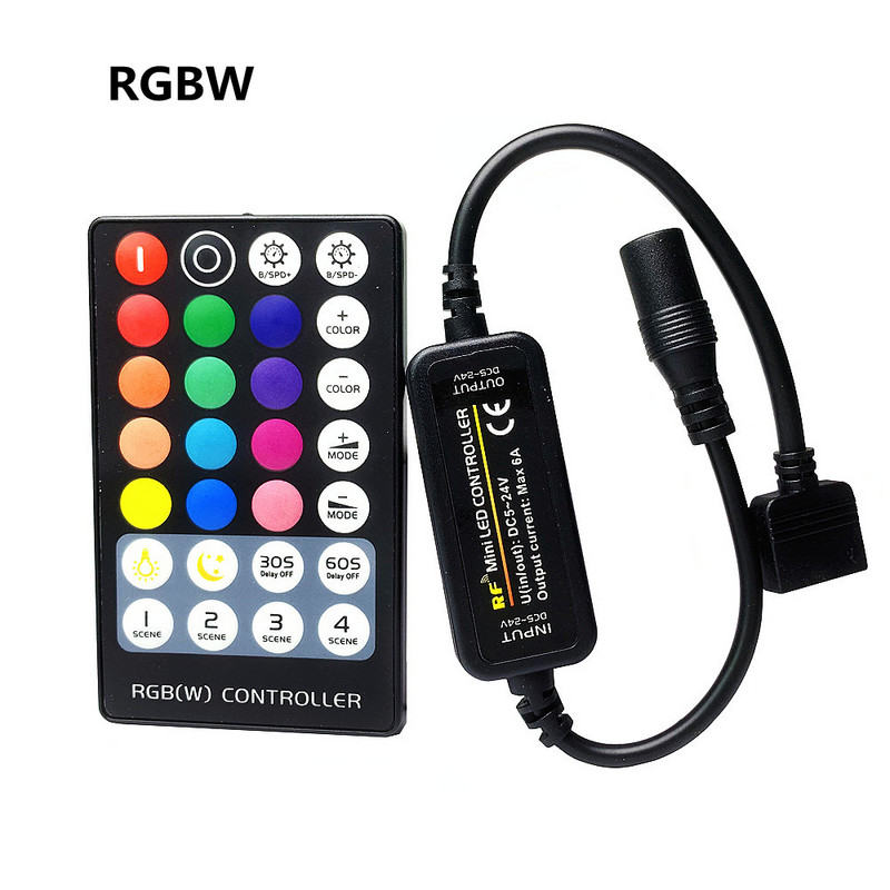 LED Strip Light Controller DC 5V 12V 24V 14 17 21 28 Keys RF Remote DIM CCT RGB RGBW RGB+CCT 2 3 4 5 6 Pin Mini Lamp Tape Dimmer