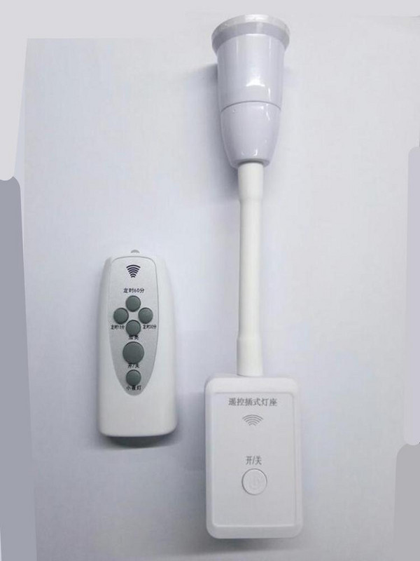 E27 LED kaugjuhtimispuldiga pistikupesa lambihoidja valgustusalus, 3 taseme heleduse reguleerimine öövalguslambi jaoks ilma valgusallikata