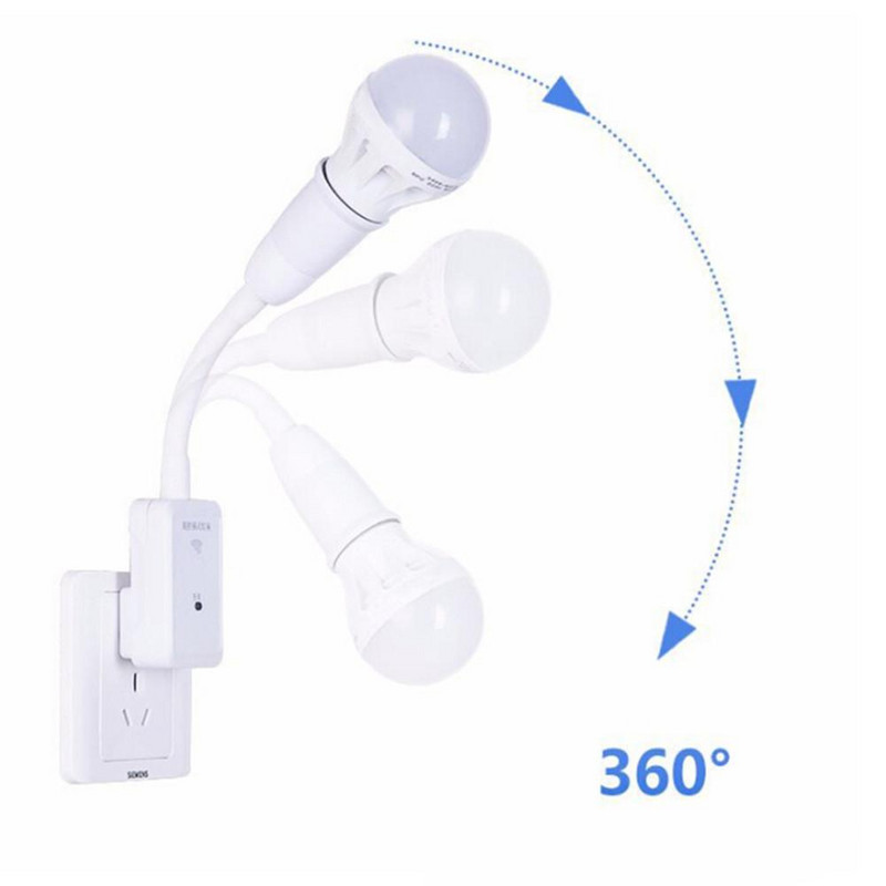 E27 LED kaugjuhtimispuldiga pistikupesa lambihoidja valgustusalus, 3 taseme heleduse reguleerimine öövalguslambi jaoks ilma valgusallikata