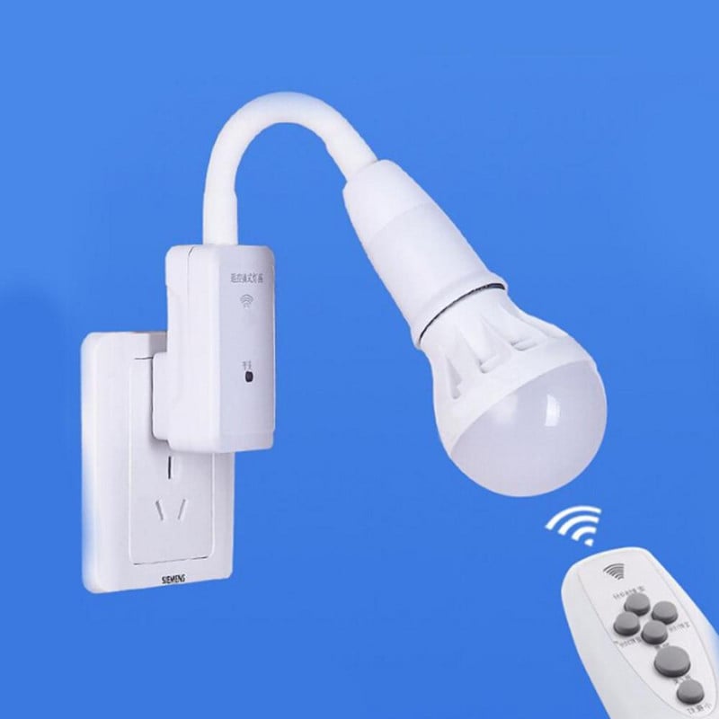 E27 LED kaugjuhtimispuldiga pistikupesa lambihoidja valgustusalus, 3 taseme heleduse reguleerimine öövalguslambi jaoks ilma valgusallikata