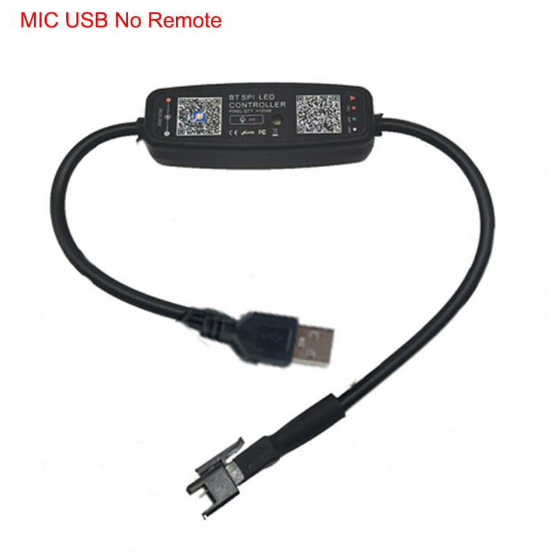 DC USB Bluetoothi pikslikontroller 5 V 12 V 24 V WS2811 WS2812B SK6812 SM16703 1903 RGB LED riba BT SPI muusika mikrofoni kaugjuhtimispult