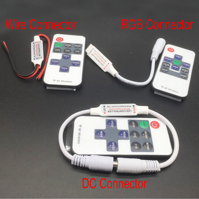 Контролер за LED лента DC 12 24 V DC кабелен конектор 11-ключов RF безжичен контролер за RGB едноцветна LED лента дистанционно управление