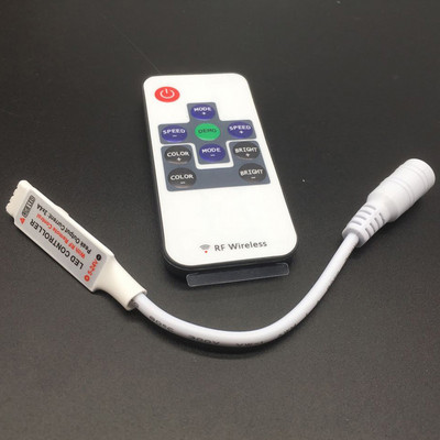 LED juostos valdiklis DC 12 24 V DC laidų jungtis 11 klavišų RF belaidis valdiklis RGB vienos spalvos LED juostos nuotolinio valdymo pultui