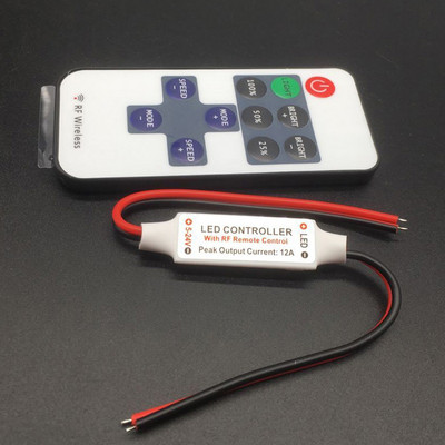 LED juostos valdiklis DC 12 24 V DC laidų jungtis 11 klavišų RF belaidis valdiklis RGB vienos spalvos LED juostos nuotolinio valdymo pultui