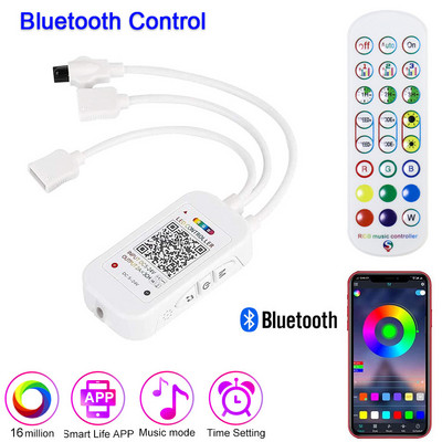LED Strip Light RGB Controller 4 Pin Smart Controller Strip Light 5-24V IR /Bluetooth/WiFi Control for 5050 RGB Strip
