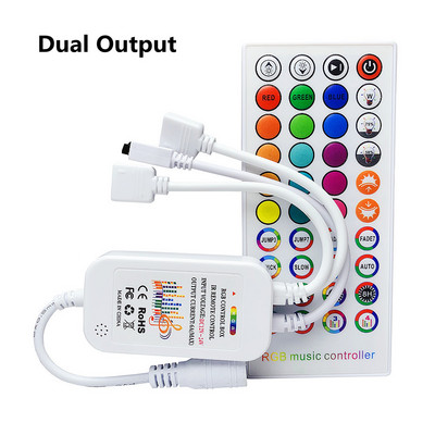 Музикален RGB контролер DC 12V 24V 40 клавиша IR дистанционно управление с микрофон Гласов звуков сензор Контрол на времето за 2835 5050 SMD COB LED лента