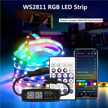 WS2812B LED Controller Bluetooth--συμβατή Μουσική για SK6812 WS2811 WS2812 Pixel LED Strip Light APP 28Keys Remote DC5-24V