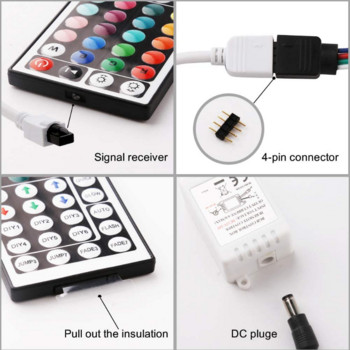 Κουτί ελέγχου φωτός 44 πλήκτρων IR RGB Controller pc 12V Για SMD5050/2835 LED Strip Lights smart home Remote Wireless Dimmer