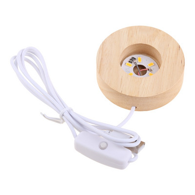 Ručne vyrobený drevený obdĺžnikový okrúhly oválny tvar LED displeja, živicový umelecký ornament, drevený nočný osvetlený stojan, remeslá K0V