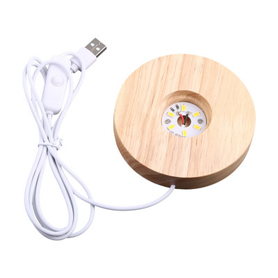 Ručne vyrobený drevený obdĺžnikový okrúhly oválny tvar LED displeja, živicový umelecký ornament, drevený nočný osvetlený stojan, remeslá K0V