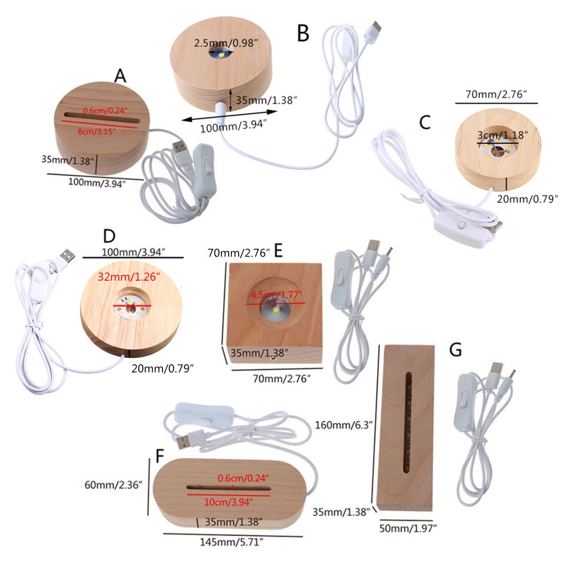 Ručne vyrobený drevený obdĺžnikový okrúhly oválny tvar LED displeja, živicový umelecký ornament, drevený nočný osvetlený stojan, remeslá K0V