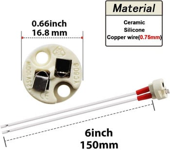 6τμχ Βάση Bi-Pin, G4, G6.35, GY6.35, GX5.3 MR16, GZ4 MR11, GU5.3, G5.3, Υποδοχή λαμπτήρα σώματος πυρακτώσεως αλογόνου με κεραμικό σώμα