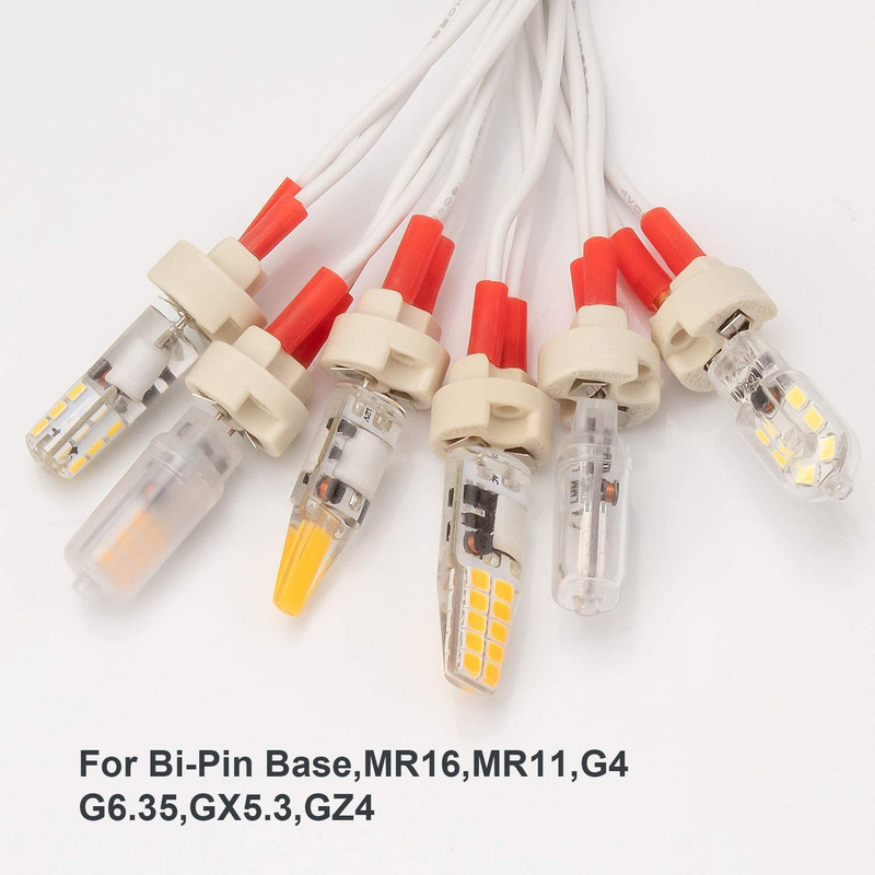 6gab Bi-Pin Base, G4, G6.35, GY6.35, GX5.3 MR16, GZ4 MR11, GU5.3, G5.3, Halogēna kvēlspuldzes Led ligzda keramikas korpusa lampas turētājs