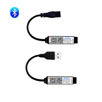 Mini RGB Bluetooth Controller LED Strip Music Controller For 3528 5050 Tape Light Smart APP Control DC USB 5V 12V 24V