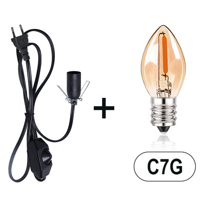 Cablu de alimentare de 1,8 m Sârmă cu întrerupător reglabil Clip metalic E14 Soclu pentru lămpi Suport lămpi suspendate Cablu cu priză UE pentru lămpi cu sare de rocă