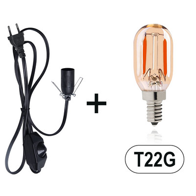 Cablu de alimentare de 1,8 m Sârmă cu întrerupător reglabil Clip metalic E14 Soclu pentru lămpi Suport lămpi suspendate Cablu cu priză UE pentru lămpi cu sare de rocă